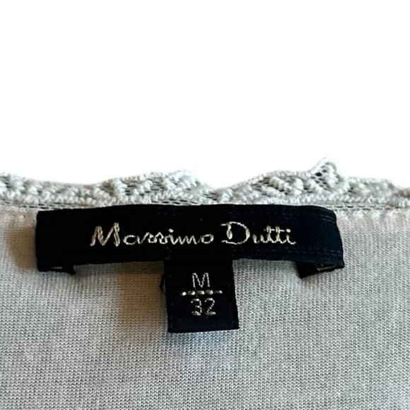 Massmio Dutti Cream Lace Dress Sleeveless Sheath Fit Ivory Stretch Size Medium - Picture 10 of 10